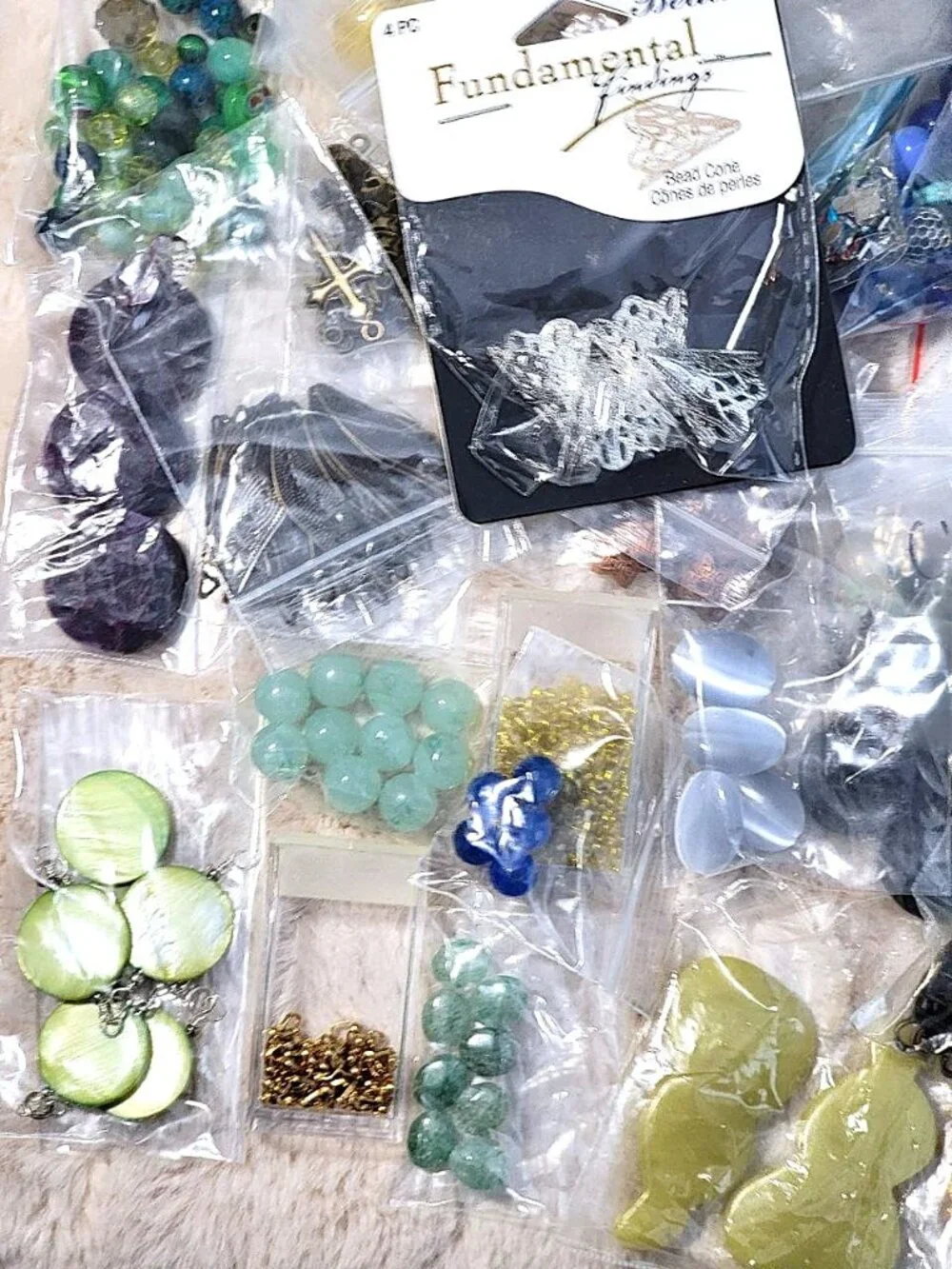 HUGE 4.5lb Destash Lot Jewelry Making Beads Findings Cabachons Various Mats #K